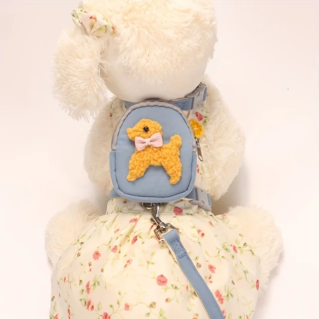 Adjustable Soft Pet Vest with Backpack and Leash for Small and Medium Dogs - Perfect for Outdoor Adventures and Carrying Treats 6