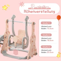 Rosahqnda Toboggan 4 en 1 pour enfants avec balançoire, panier de basket et échelle d'escalade pour intérieur/extérieur, aire de jeux avec panier de basket 6