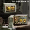 DIY Book Nook Kit with 3D Puzzle Model Building Wooden Bookshelf Bookend Toy Halloween Christmas Birthday Gift MINI-110 3