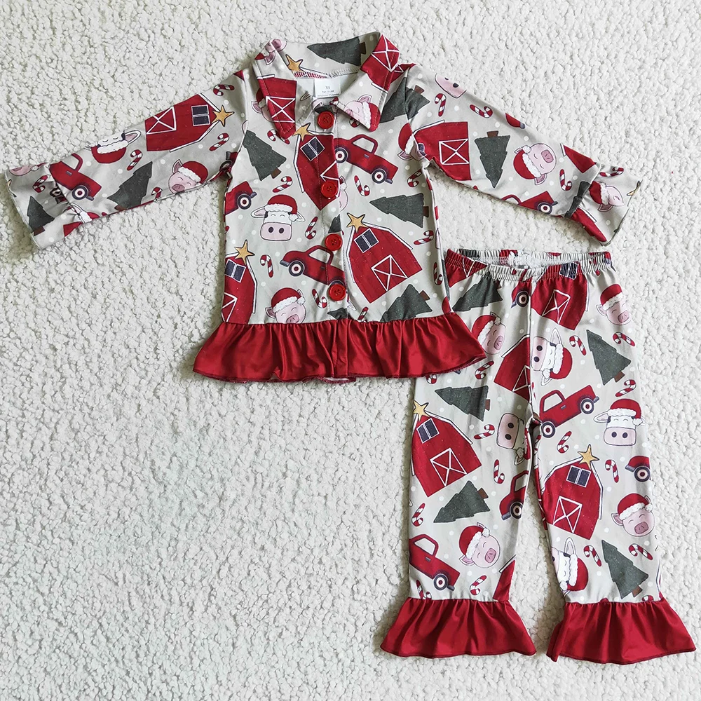 

Оптовая продажа, детские пижамы для девочек, модная Рождественская одежда для сна с принтом коровы для маленьких девочек, бутиковая Пижама для брата и сестры, одежда для сна для мальчиков, Новинка