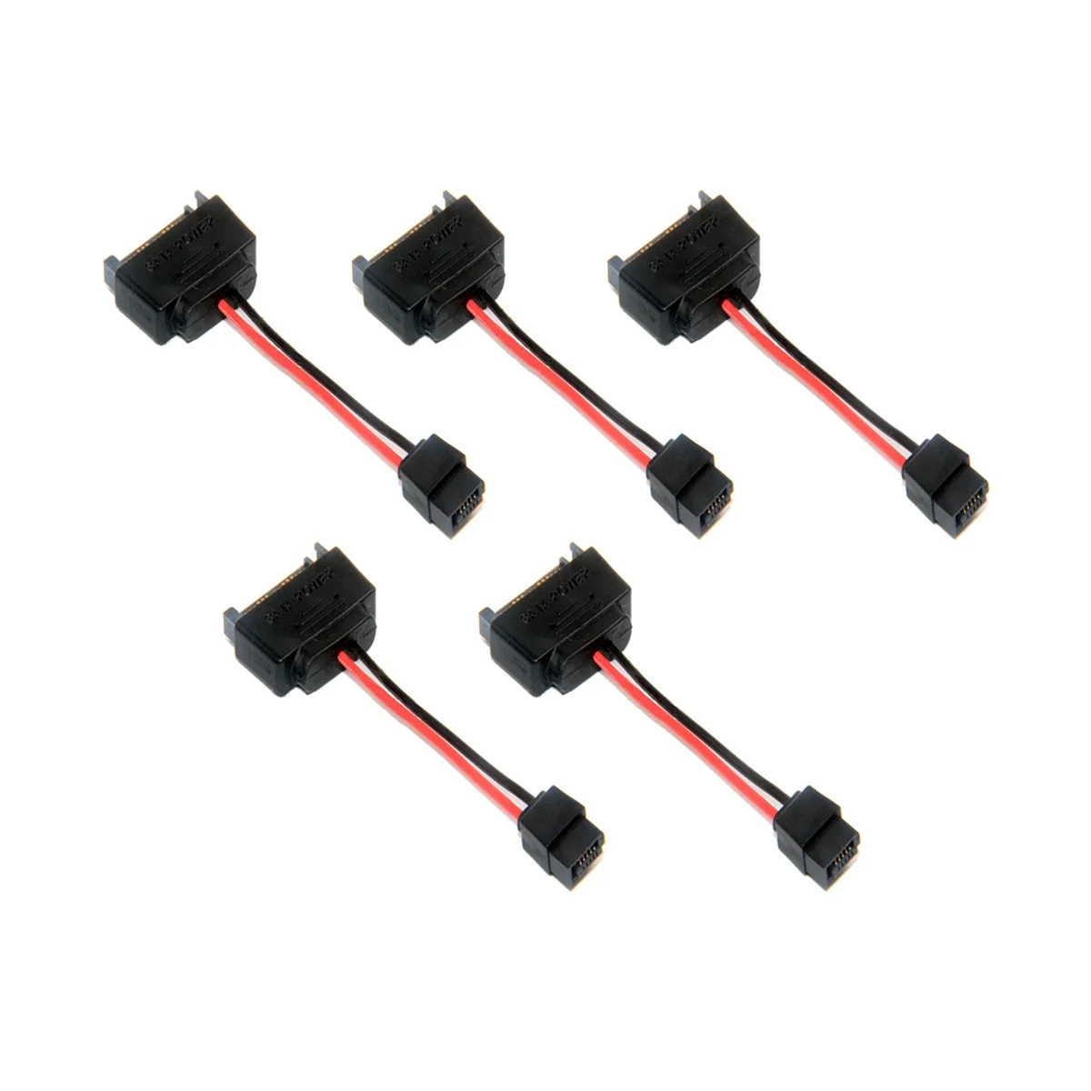 5Pcs SATA 15Pin Male To 6Pin SATA Cable SATA 15 Pin To 6 Pin Power