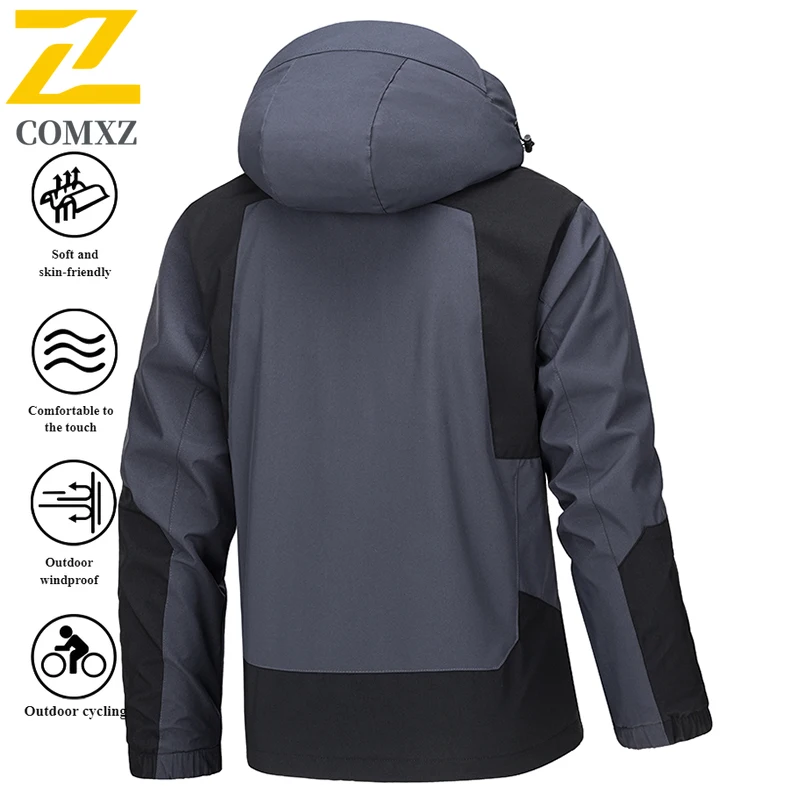 COMXZ 2025 Mens MTB Cycling Jacket Fashion Sport Waterproof Windbreaker Outdoor Camping Mountaineering Rainwear Road Bike Coat