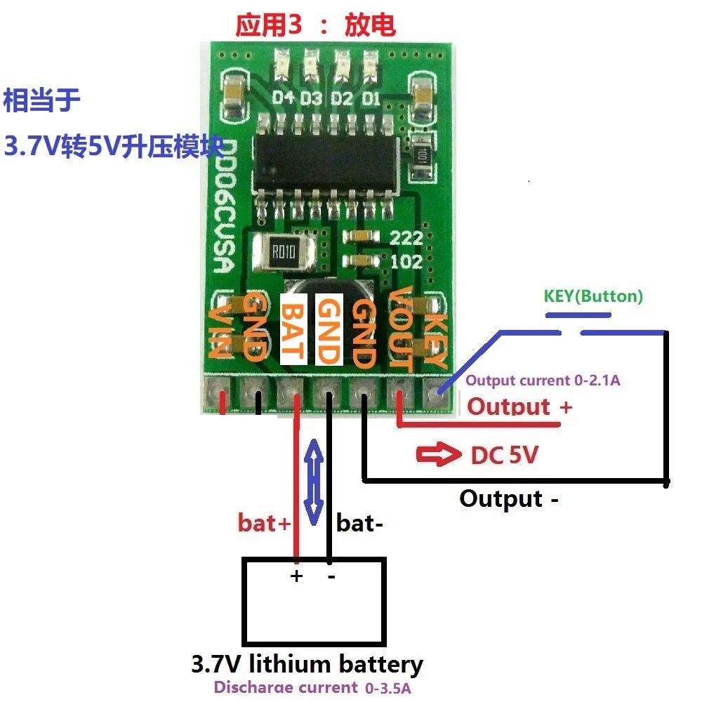 충전 방전 배터리 보호 배터리 잔량 표시기 모듈, 리튬 배터리 모바일 전원 UPS DIY 보드, 5V, 2.1A, 3.7V, 4.2V