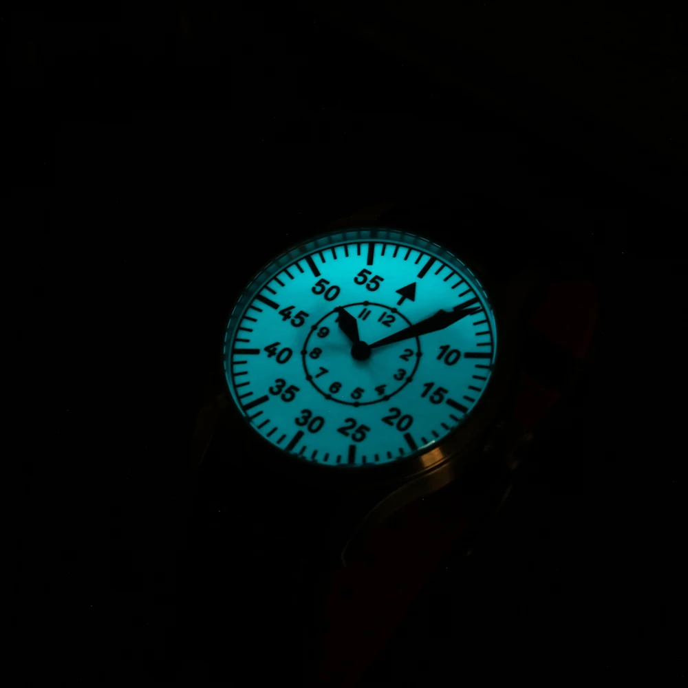 【Escapement Time】Automatic PT5000 Movement Pilot Watch withType-B Full Lume and 40mm Case waterproof 100M