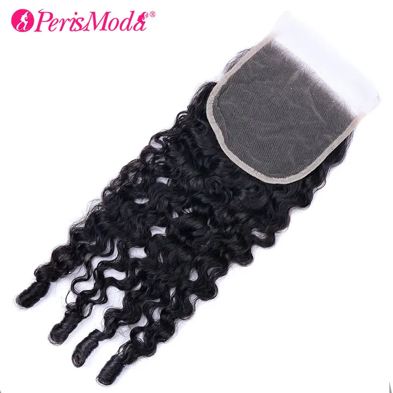 PerisModa Burmese Curly Lace Closure 4x4 Brown Lace 5x5 HD Transparent Lace Swiss Lace Natural Color Human Hair With Pre Plucked 2