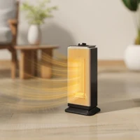 Керамический электрический обогреватель мощностью 2000 Вт с регулируемым осцилляционным термостатом и 3 режимами 18X15X40,5 см, черный — изображение 2