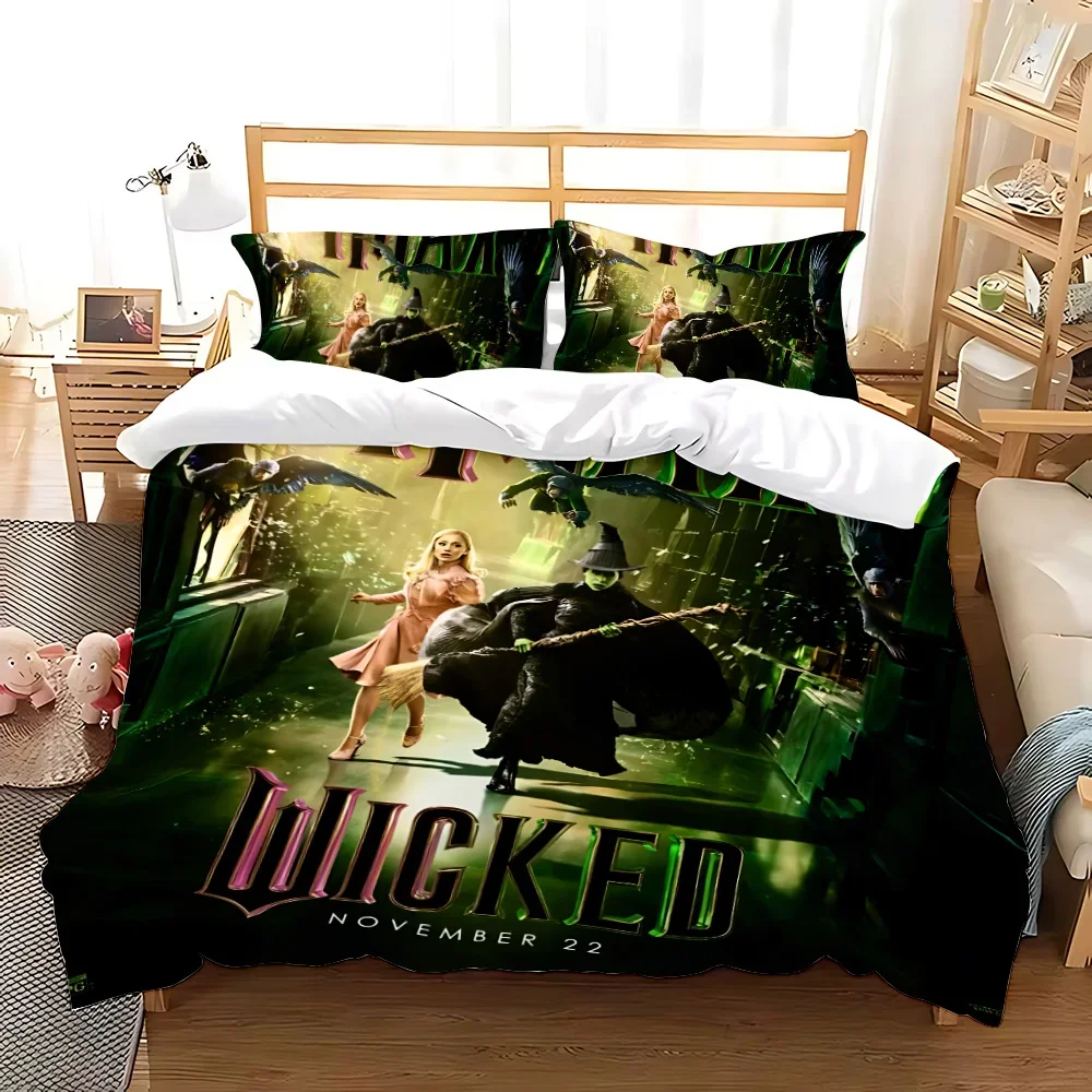 W-Wicked Movie Witch Bedding Set Duvet Cover Set King Queen Twin Double Size Comforter Cover Set For Home Decor With Pillowcase