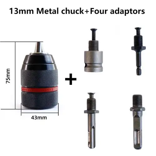 Metal Heavy Duty 1/2-20UNF 10mm 13mm Keyless Drill Chuck Hex Shank/SDS/Socket Square Female Adaptor Hardware Tool Hand Tool - Image 6