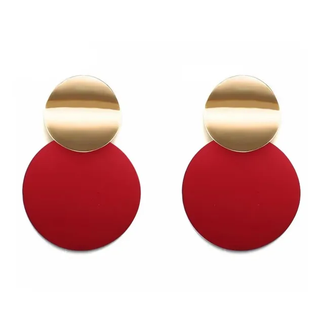 Korean Geometric Statement Hang Earrings for Women Gold Color Round Circle Drop Earring Punk Metal Earring Fashion Ear Jewelry