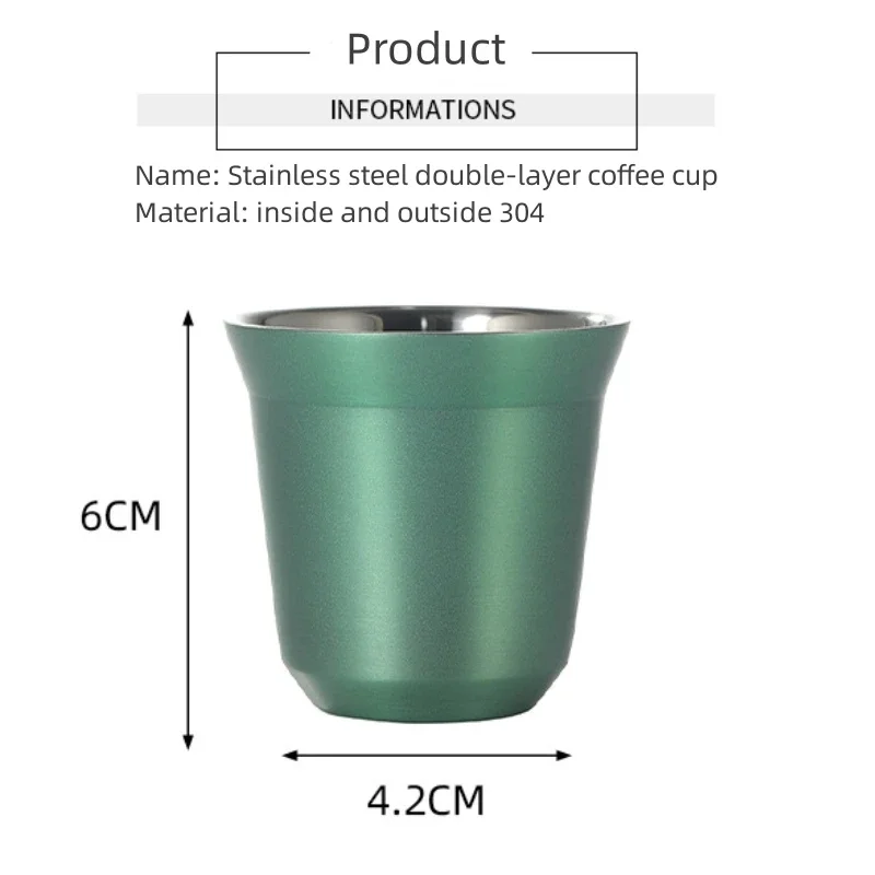 Premium 80ml Stainless Steel Double-Wall Insulated Mini Coffee Cup