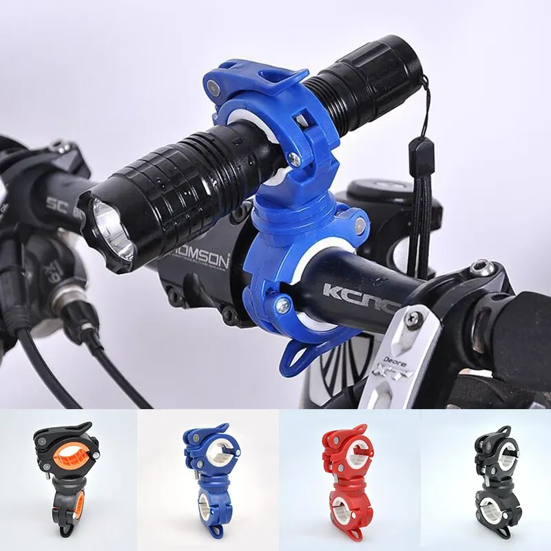  Bike Flashlight Holder Bicycle Mounting Bracket Flashlight Holder 360° Rotation Torch Clip for Cycling Riding 