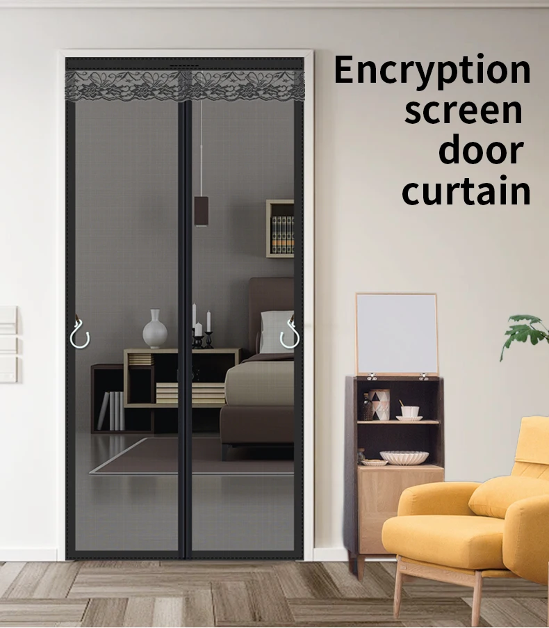 Description Picture 2 of item[Hardened fiberglass] encrypted magnetic block mosquito proof door curtain mosquito proof household screen door and window pasti