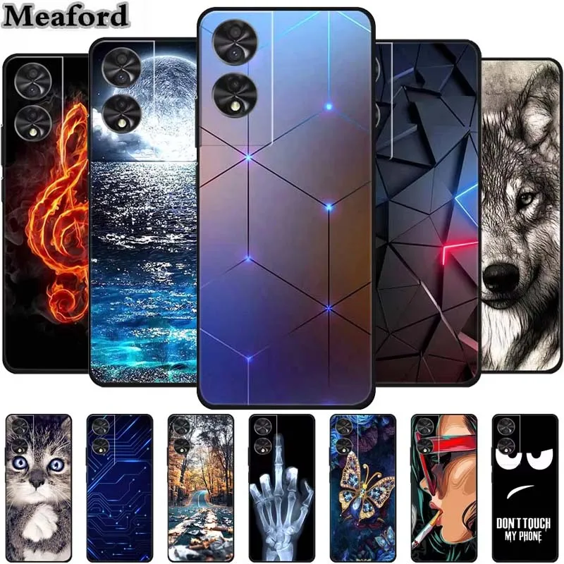 Animal Cartoon TPU Soft Silicone Phone Case Cover with Wolf Design