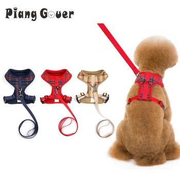 Plaid Pet Harness Leash Set 1