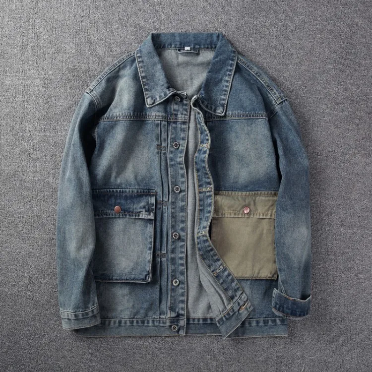 Wholesale 2022 Fashion Denim Jacket Men\'s Jacket Korean Style Trend Casual Wild Spring Autumn Brand Street Loose Denim Jacket