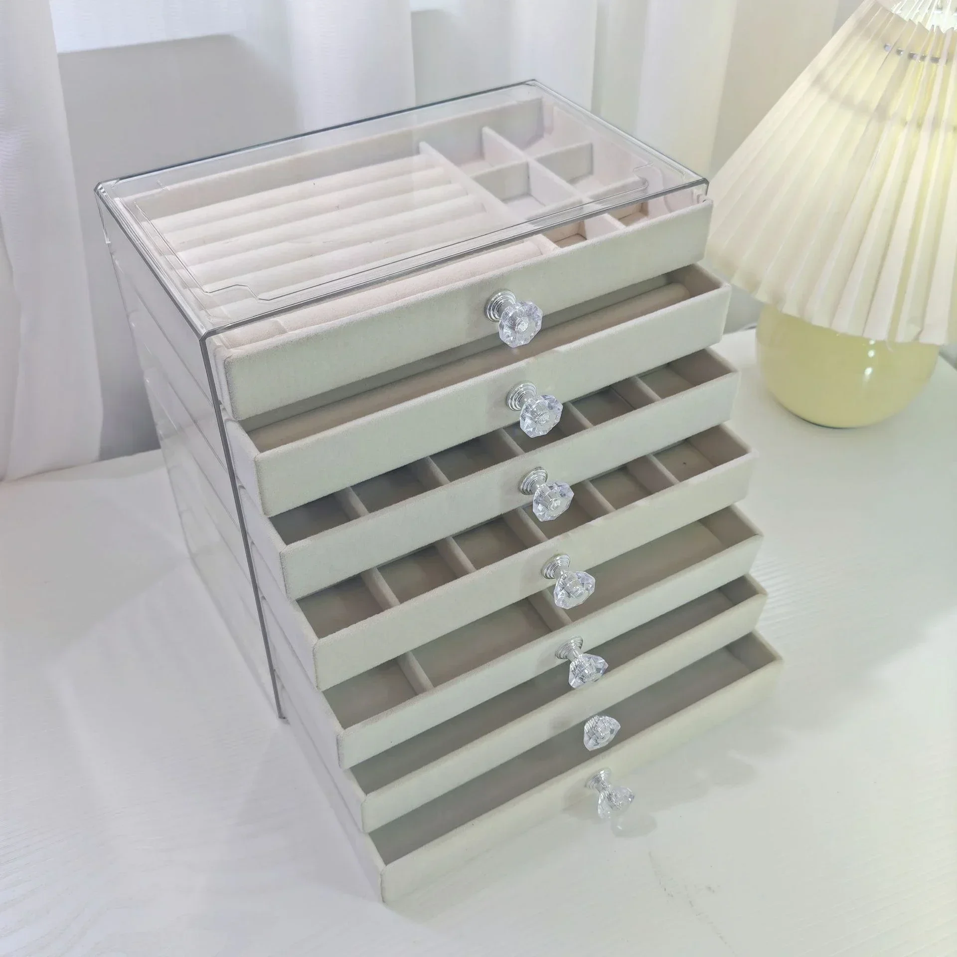 PET 5 Tier Jewelry Storage Box for Earrings Necklaces