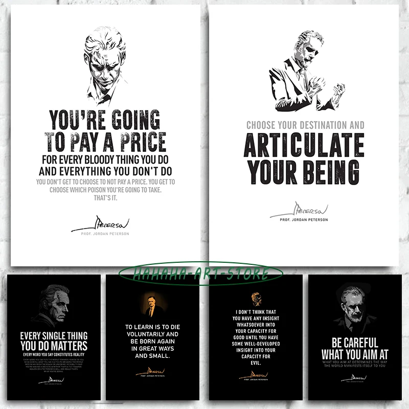 Jordan Peterson Quotes Poster Canvas Printing Professor Jordan Peterson Motivazione Wall Decor Home Room Biblioteca Decorazione Della Parete