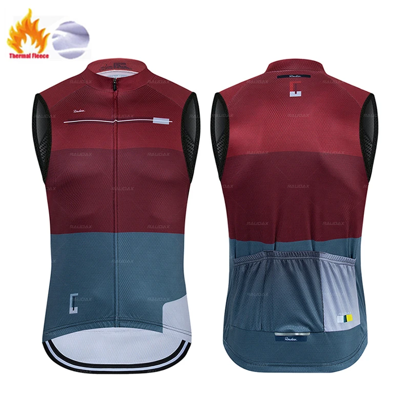 Winter Thermal Fleece Cycling Vest 2022 New Sleeveless Cycling Vest Men Bicycle Warm Vest MTB Road Bike Tops Warm Cycling Jersey