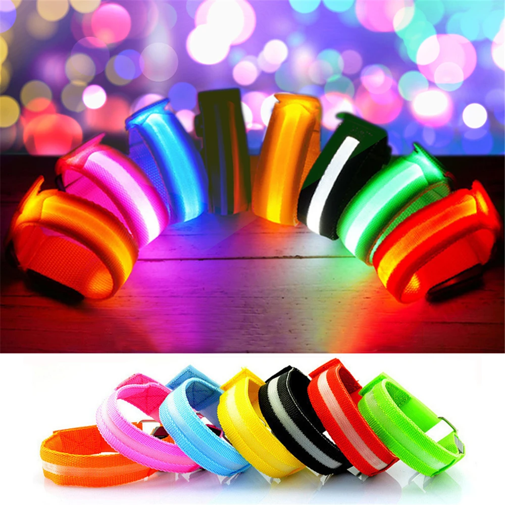 

USB Reflective Strip Running Light LED Bracelet Outdoor Sports Night Run Armband Flashing Luminous Wristband Belt Cycling Light