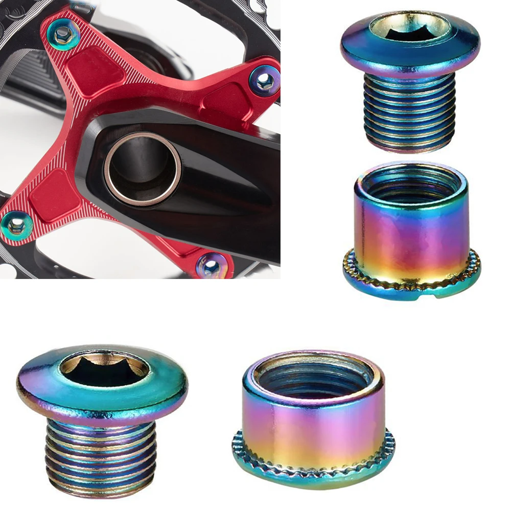 

Titanium plated Colorful Chainwheel Road Bike Bicycle Crank MTB Screws Crankset Bolts Chainring Bolt Disc Plate Nail