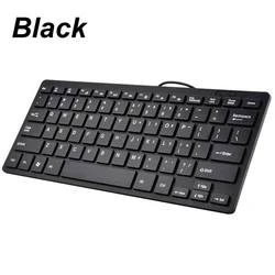 Compact Ultra - Thin 78 - Key Quiet USB Multimedia Keyboard (Black)