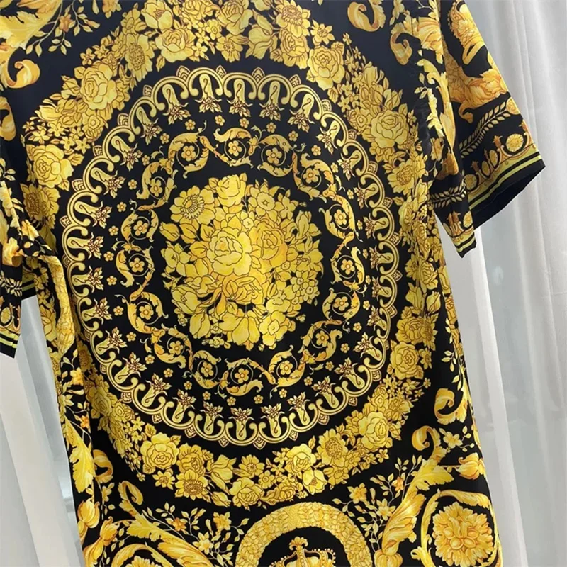 2025 Spring and Summer New Fashion Digital Printing Men's Short Sleeve Shirt High Quality Comfortable Lightweight Fabric