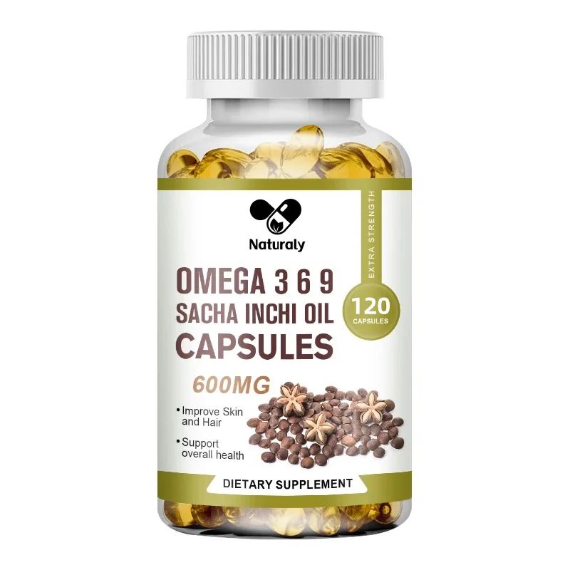 Organic Source of Omegas 3, 6 and 9 Sacha Inchi Oil Capsules Supports Gut Health Improve Skin Reduces Inflammation