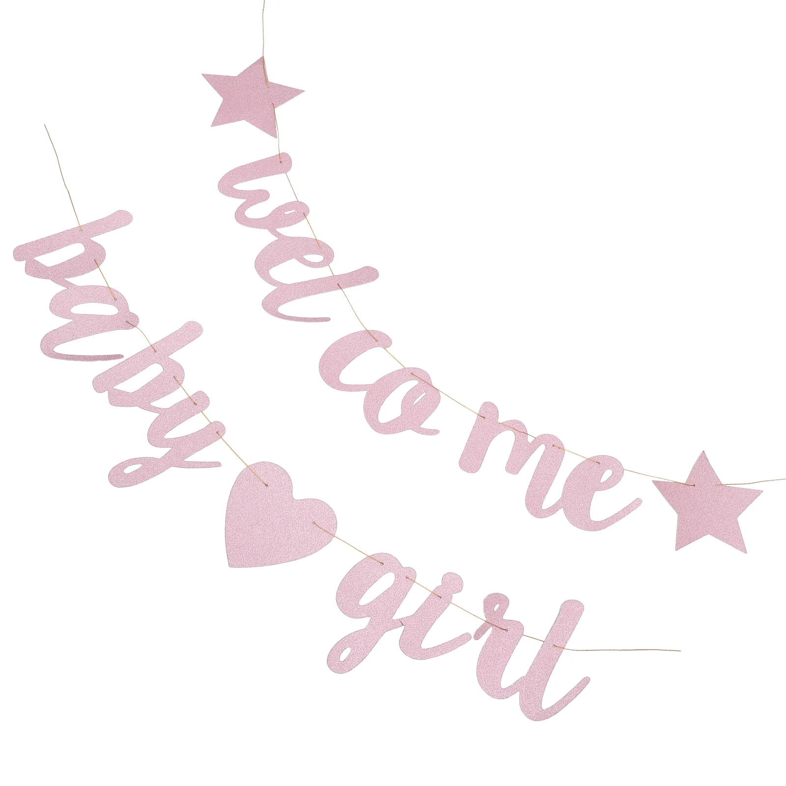 

Baby Party Latte Birthday Supply Banners Glitter Welcome Shower Flag Paper Hanging Gender Reveal Sign