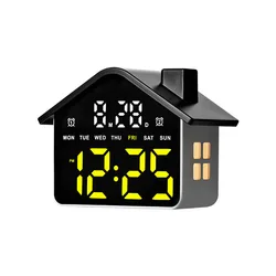 LED Digital Alarm Clock with Voice Control, Date Display, Adjustable Brightness, and Night Light (Yellow)