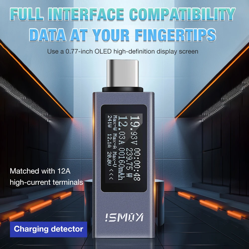 Advanced USB Power Meter with Voltage, Current, and Capacity Testing