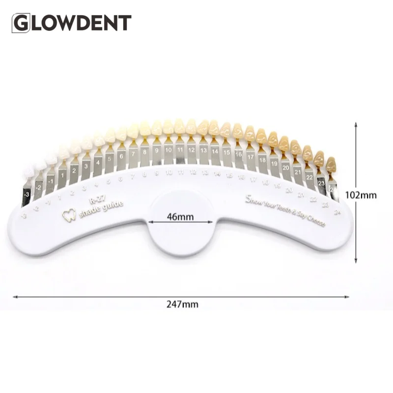Dental Bleaching Plate 3D Shade Guide Tooth Shade Chart Board Color Comparator Teeth Whitening 27 Color Set