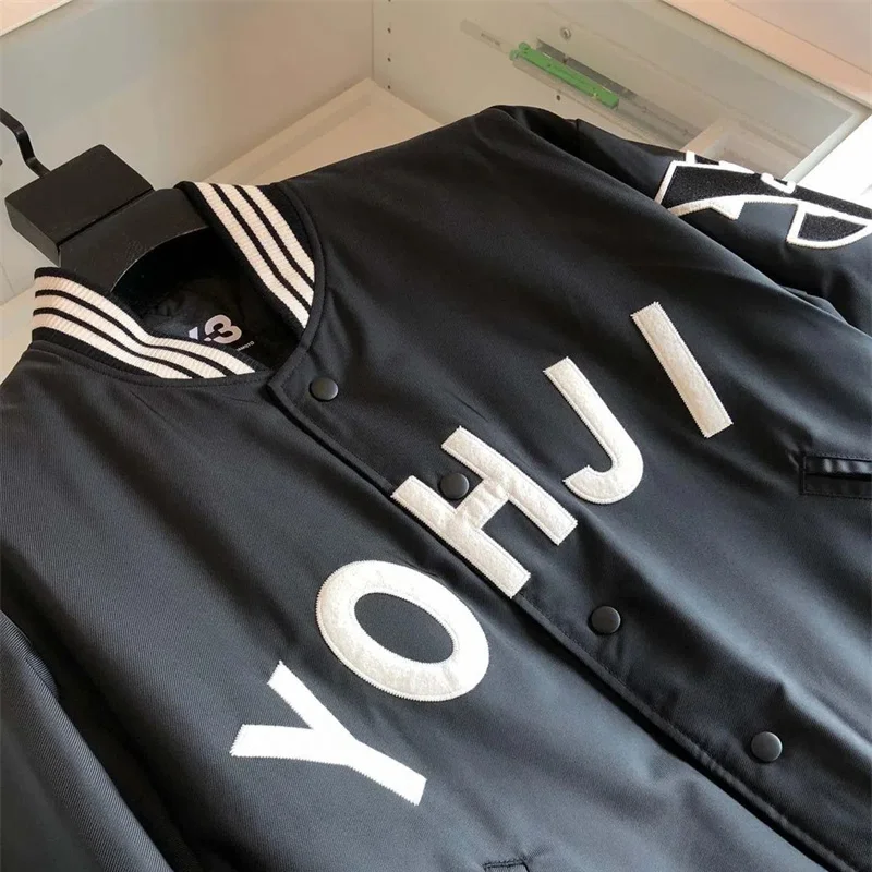 Y3 Yohji Yamamoto Japanese Trend Thin Cotton Sports Baseball Uniform Men  and Women Couple Style Letter Casual Outerwear