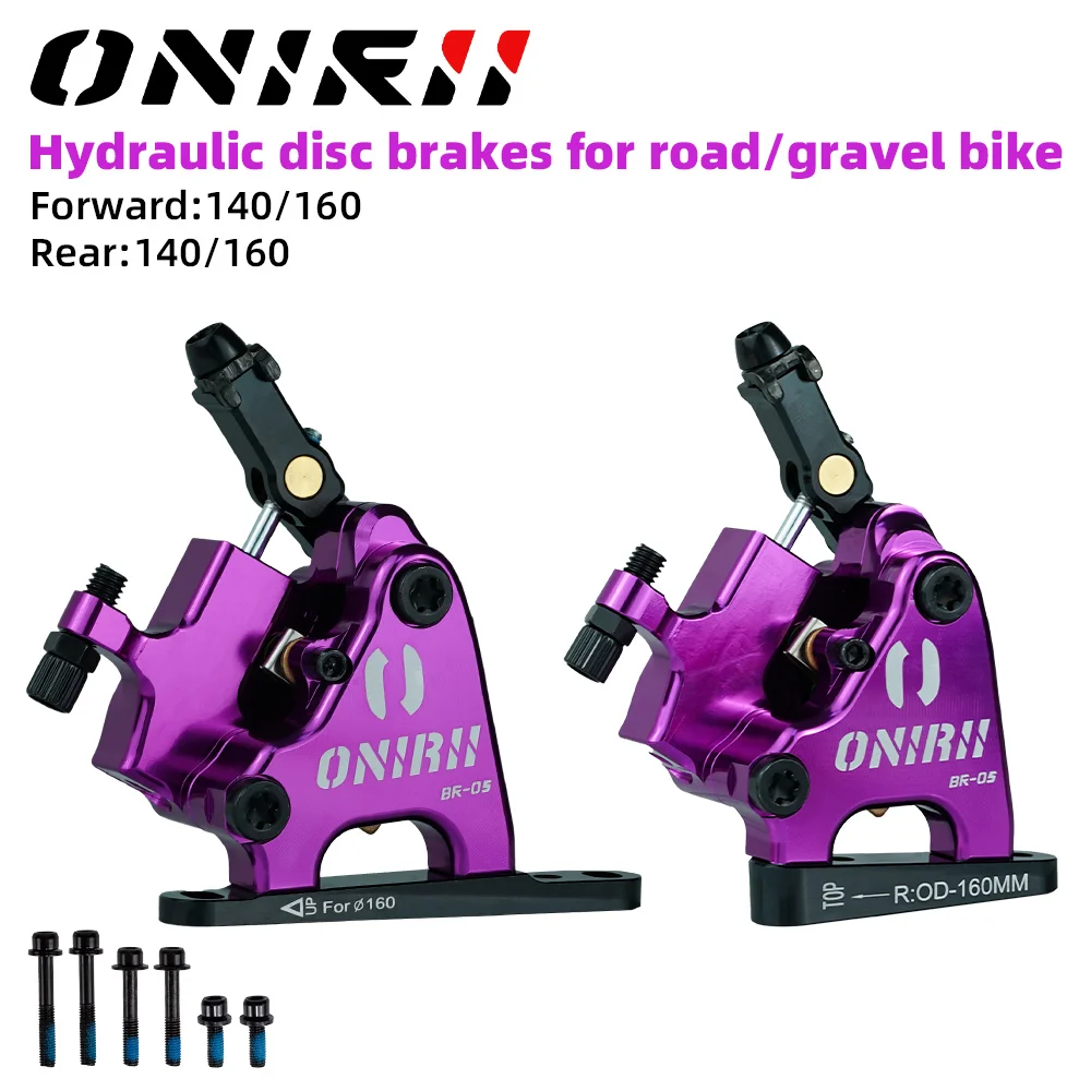 

ONIRII Wire Pulling Hydraulic Disc Brake Calipers Flat Mount Oil Disc Brake for Road Bike Gravel Bicycle New