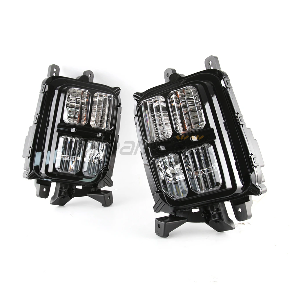 LED DRL Daytime Running Light For Mitsubishi ASX/Outlander Sport 2020 2021 2022+ Fog Head Lamp W/ Yellow Turn Signal Four Eyes