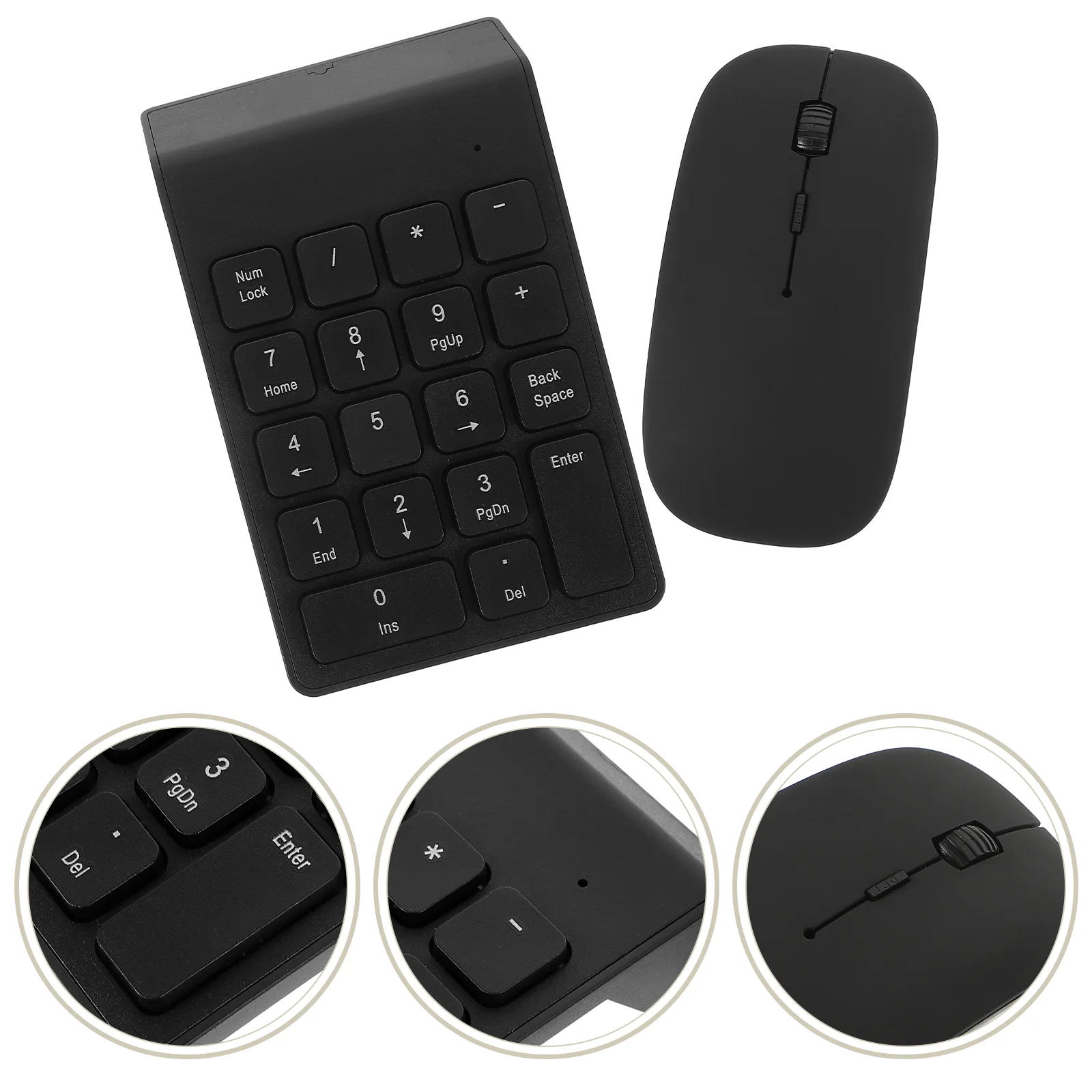 

Wireless Digital Keyboard and Mouse Set Portable Computer Accessories Keyboards Abs Number Pad for Laptop