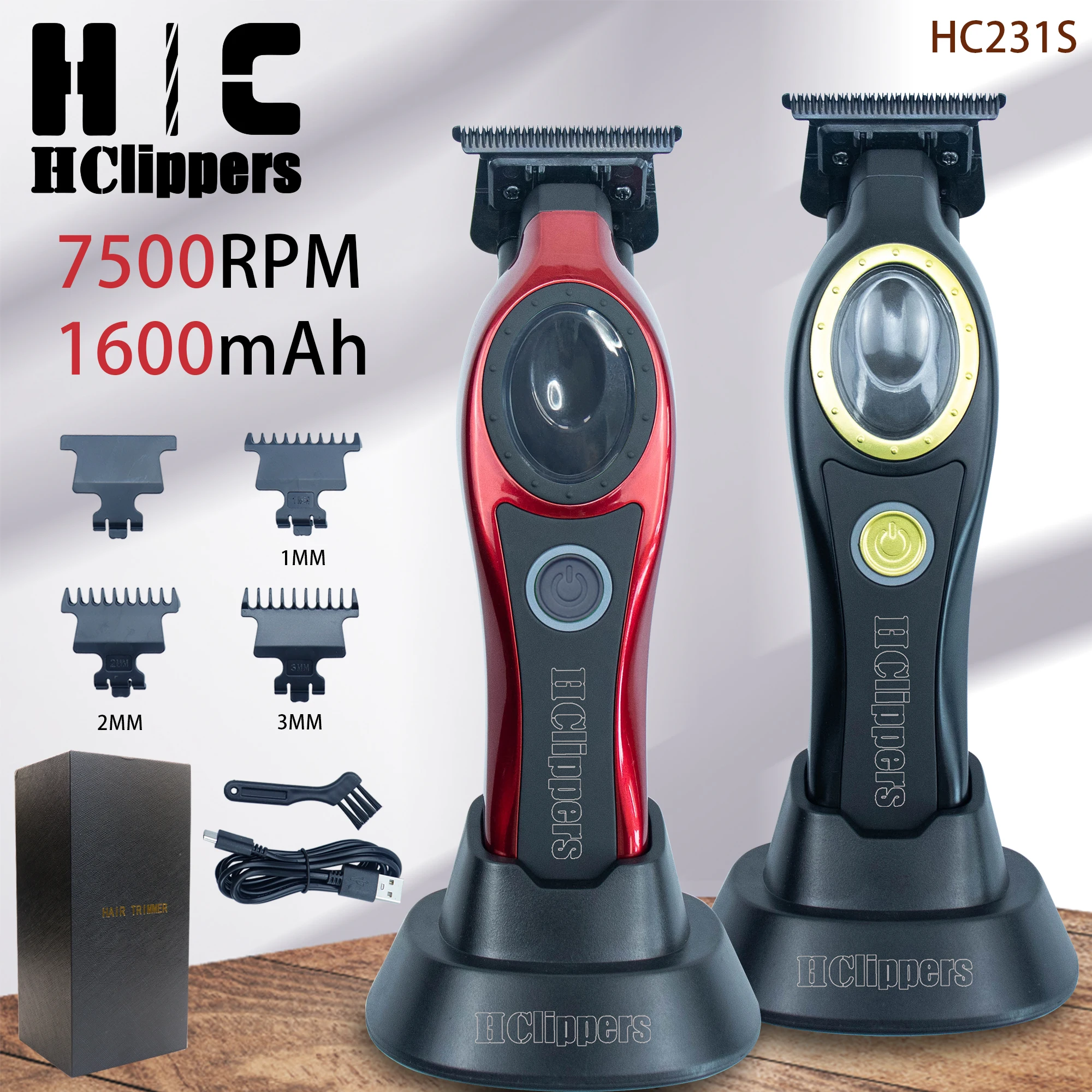 Hair Clipper Trimmer Professional Men's Electric with DLC Coating Blade for Styling HC231S