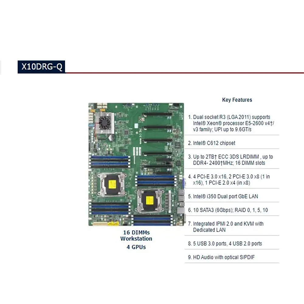 ۸ũ X10DRG-Q , C612 LGA 2011-3 V3 DDR4 ECC  ũ̼ κ PCI-E3.0, SATA3 USB3.0