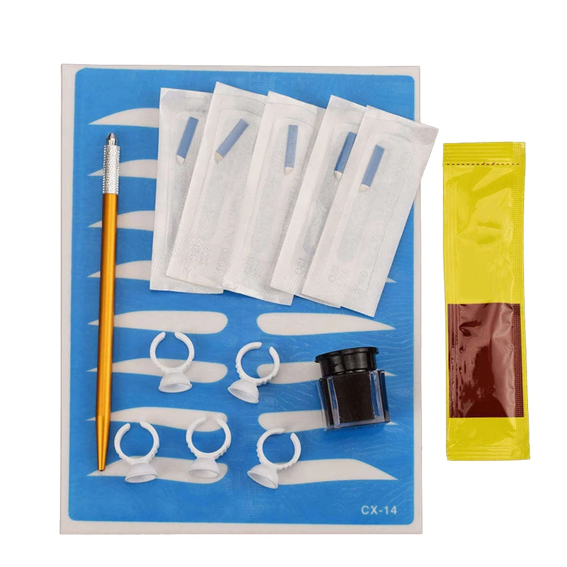 Professional Permanent Makeup Tattoo Beauty Tool 3D Microblading Pen TattooTraining Kit Complete Eyebrow Tattoo Practice Set tattoo supplies tattoo kit