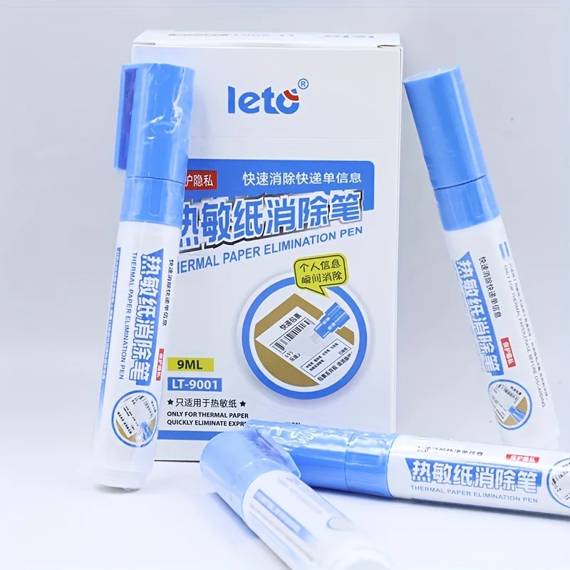 매직 수정 열전사 펜 2/4팩, 배송 라벨, 전화 요금, 청구서 처리 도구, 감열지 수정액, 속달 배송 얼룩 제거제, 개인정보 보호 텍스트 속건 커버업 액체에 사용할 수 있는 무자국 지우개 펜