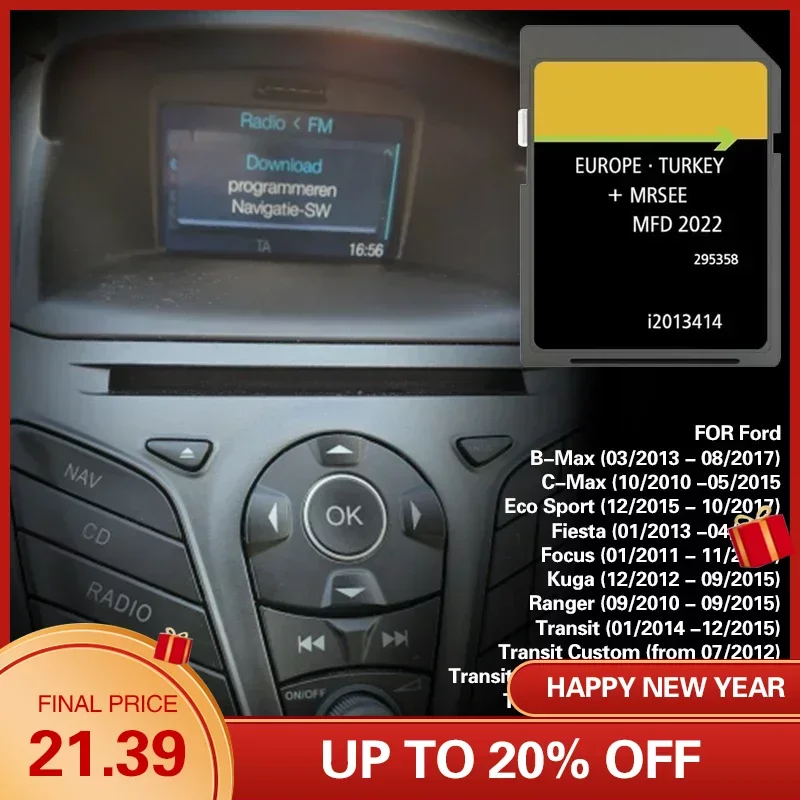 Map Sat Nav Update Focus B-Max C-Max Mfd 2022 Versione Software Per Ford Europe Sd Card