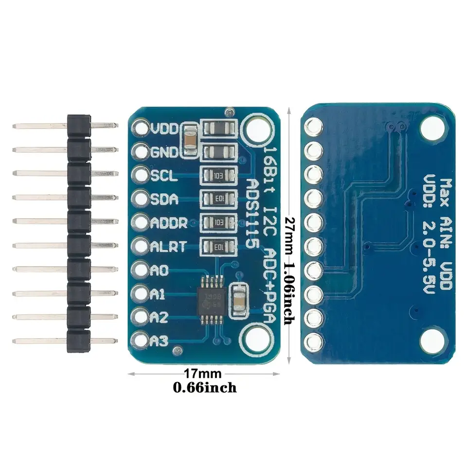 ADS1115 ADC Analog-to-Digital Converter Module with Programmable Gain Amplifier 16 Bit I2C 2.0V To 5.5V for Arduino Raspberry Pi image 4