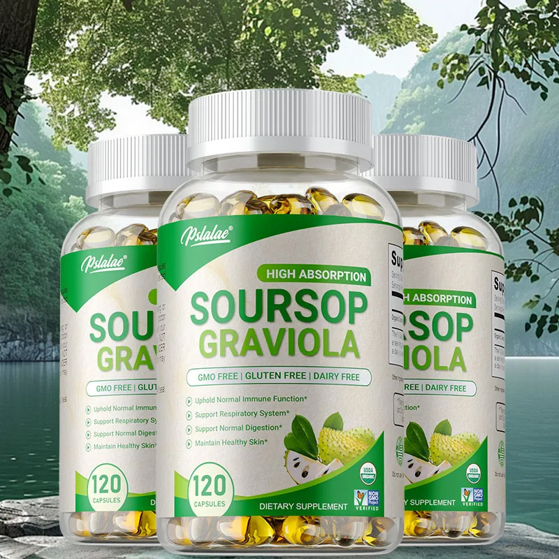 Soursop Graviola Capsules Antioxidant Promotes Digestion Cell Health Boosts Immunity Improves Mood
