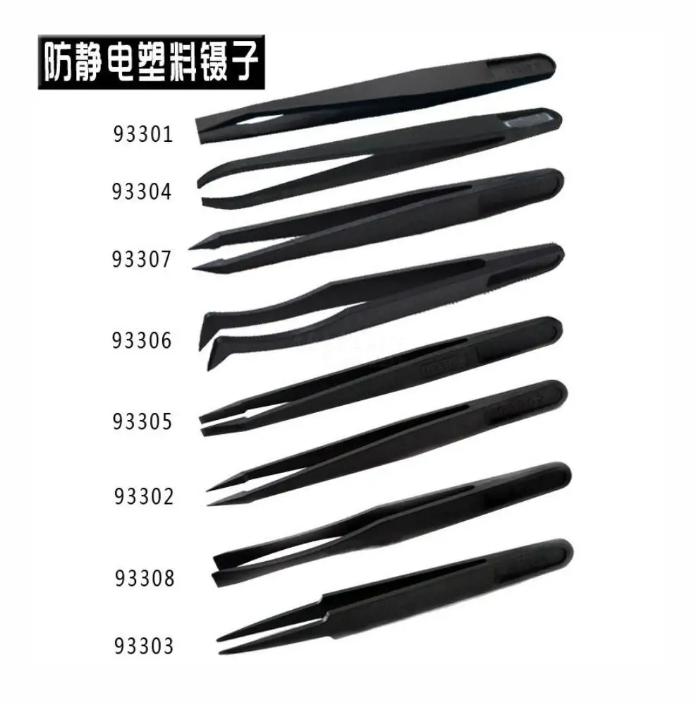 

8pcs/Set Anti-Static Plastic Tweezers ESD Curved Straight Forceps Electronic PCB Repair Hand Tools Tweezers