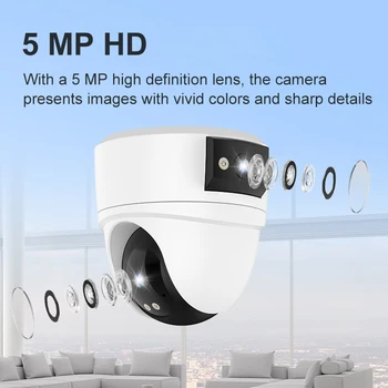 Vstarcam CS2DR Telecamera IP Dome WiFi PTZ a Doppia Lente 6MP con Rilevamento Umanoide AI, Sicurezza Domestica, Monitoraggio Bambini