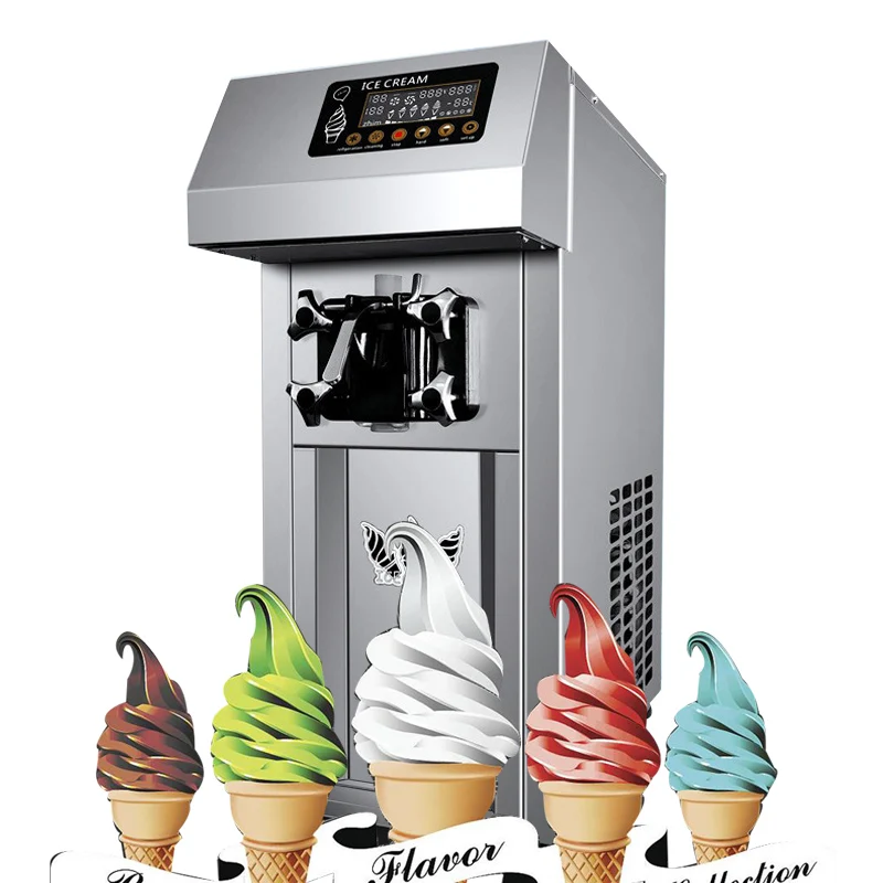 Commercial Desktop Digital Soft Ice Cream Machine Small Stainless Steel