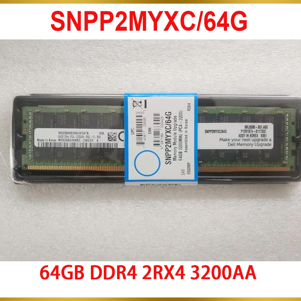 1 Pcs Server Memory P2MYX 0P2MYX For DELL 64G 64GB DDR4 2RX4 3200AA RAM SNPP2MYXC/64G ECC RDIMM 3200 3 1 Pcs Server Memory P2MYX 0P2MYX For DELL 64G 64GB DDR4 2RX4 3200AA RAM SNPP2MYXC/64G ECC RDIMM 3200