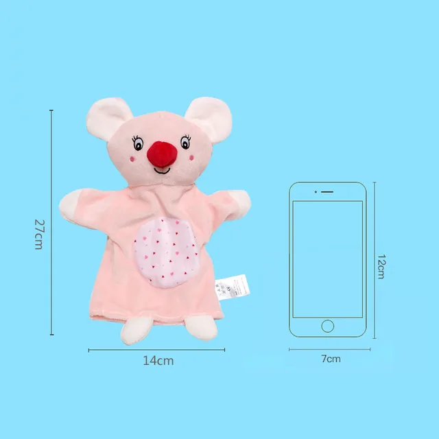 Cartoon Animal Hand Puppets Plush Toy Lovely Kids Sleep Story Game Puppet Parent-Child Interaction Toy Puppet Dolls 3