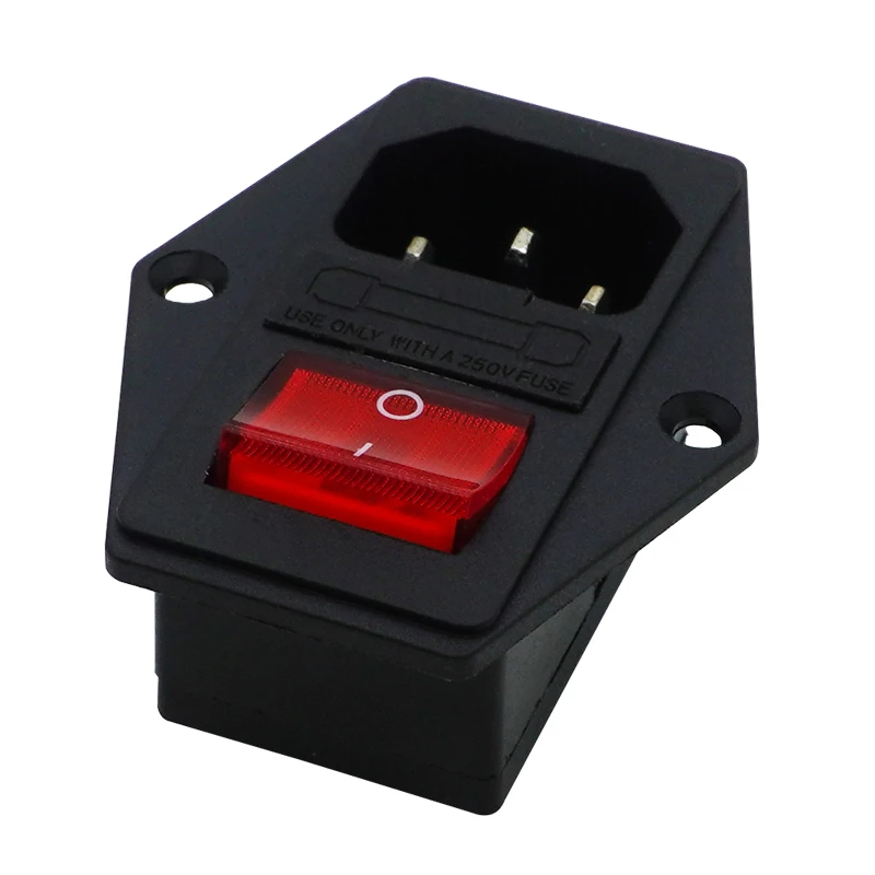 Клавишный Выключатель питания IEC 3 Pin 320 C14 штепсельная вилка стандартной мощности