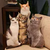 Simulation Cat Plush Throw Pillow Toy Real Life 3D Stuffed Animals Kitten Plushies Doll Cushion Cartoon Soft Kids Toys for Girls 1