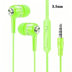 Versatile Wired In - Ear Earphones with Microphone & Enhanced Bass (3.5mm GN)